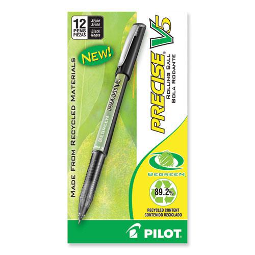 Precise V5 BeGreen Roller Ball Pen, Stick, Extra-Fine 0.5 mm, Black Ink, Black Barrel, Dozen. Picture 2