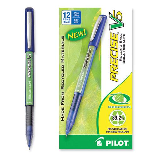 Precise V5 BeGreen Roller Ball Pen, Stick, Extra-Fine 0.5 mm, Blue Ink, Blue Barrel, Dozen. Picture 4