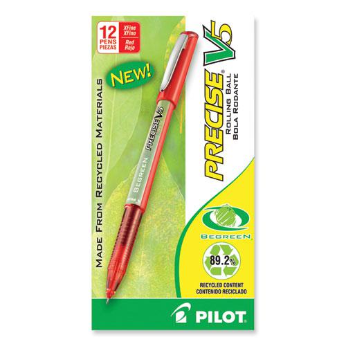 Precise V5 BeGreen Roller Ball Pen, Stick, Extra-Fine 0.5 mm, Red Ink, Red Barrel, Dozen. Picture 2