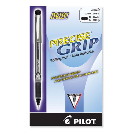 Precise Grip Roller Ball Pen, Stick, Extra-Fine 0.5 mm, Black Ink, Black Barrel. Picture 2