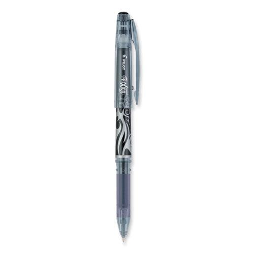 FriXion Point Erasable Gel Pen, Stick, Extra-Fine 0.5 mm, Black Ink, Black/Silver/Smoke Barrel. Picture 1