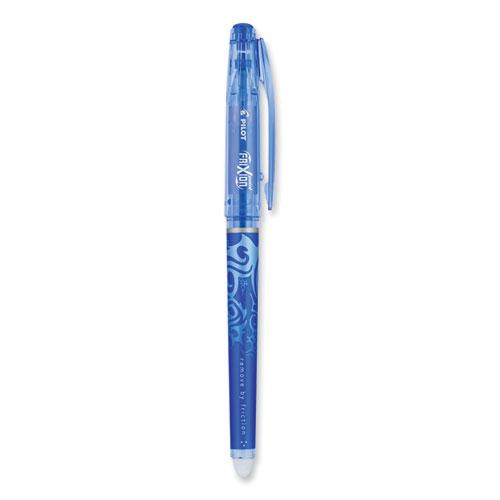 FriXion Point Erasable Gel Pen, Stick, Extra-Fine 0.5 mm, Blue Ink, Blue/Silver/Transparent Blue Barrel. Picture 5