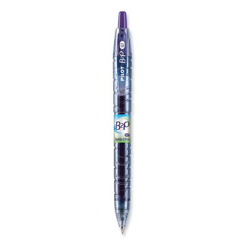 B2P Bottle-2-Pen Recycled Gel Pen, Retractable, Fine 0.7 mm, Purple Ink, Translucent Blue Barrel. Picture 1