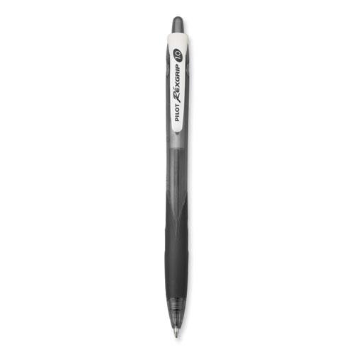 RexGrip BeGreen Ballpoint Pen, Retractable, Medium 1 mm, Black Ink, Smoke/Black Barrel, Dozen. Picture 1