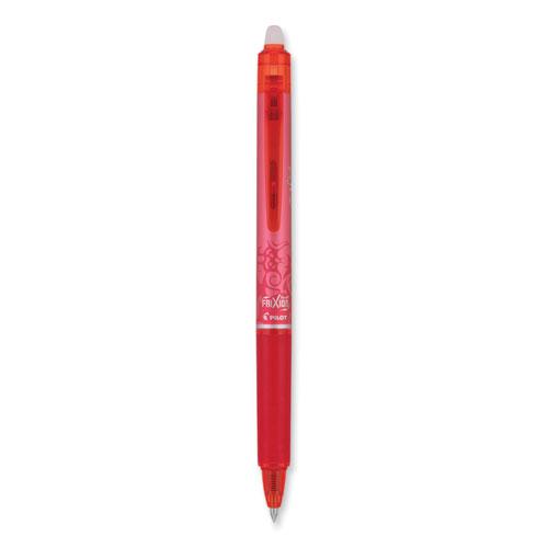 FriXion Clicker Erasable Gel Pen, Retractable, Extra-Fine 0.5 mm, Red Ink, Red Barrel, Dozen. Picture 3