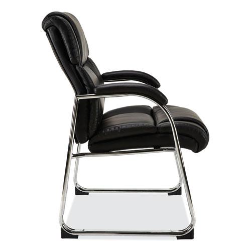 Alera Hildred Series Guest Chair, 25" x 28.94" x 37.8", Black Seat, Black Back, Chrome Base. Picture 3