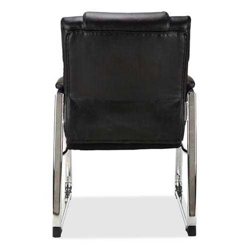 Alera Hildred Series Guest Chair, 25" x 28.94" x 37.8", Black Seat, Black Back, Chrome Base. Picture 2