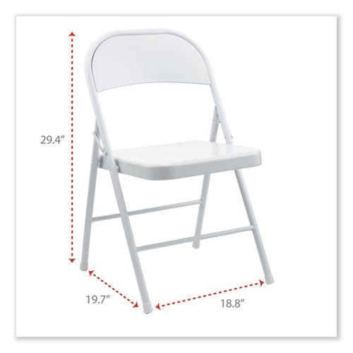 Armless Steel Folding Chair, Supports Up to 275 lb, Gray Seat, Gray Back, Gray Base, 4/Carton. Picture 3