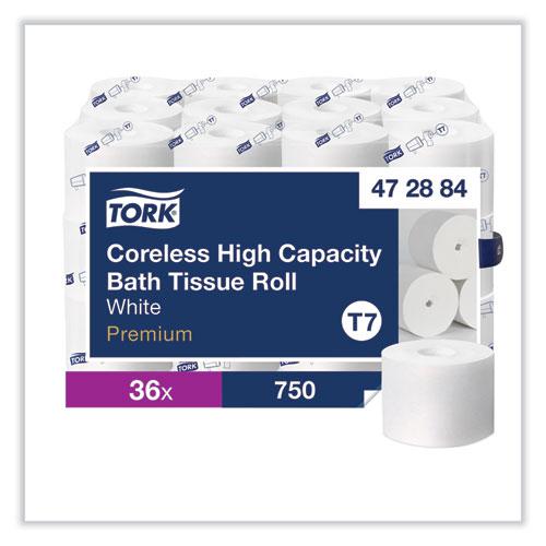 Coreless High Capacity Bath Tissue, 2-Ply, White, 750 Sheets/Roll, White, 36/Carton. Picture 3