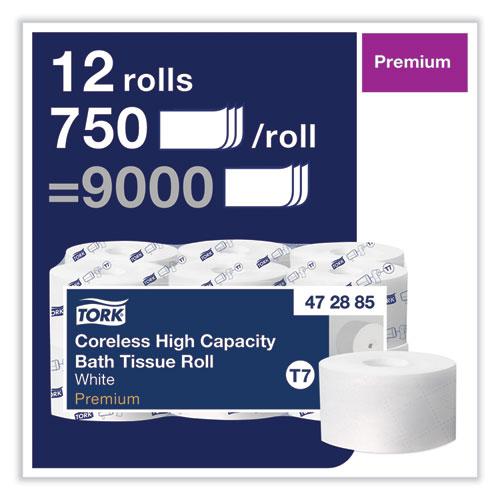 Coreless High Capacity Bath Tissue, 2-Ply, White, 750 Sheets/Roll, White, 12/Carton. Picture 3