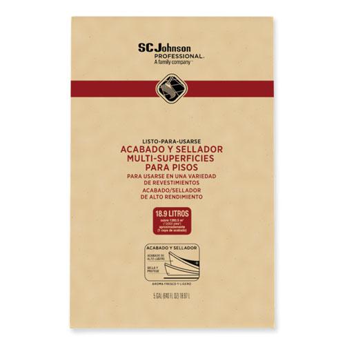 Ready-To-Use Multi-Surface Floor Finish Plus Sealer, Light Fresh Scent, 5 gal Bag-in-Box. Picture 4