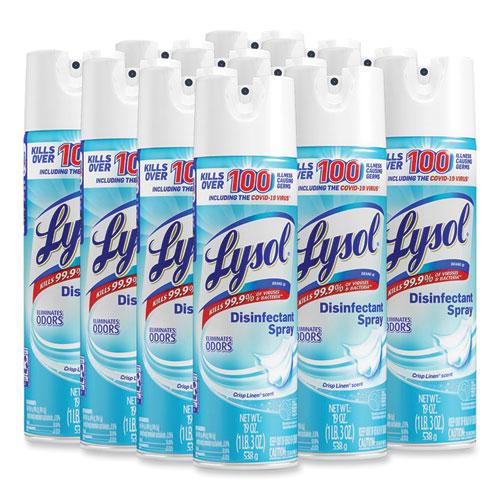 Disinfectant Spray, Crisp Linen, 19 oz Aerosol Spray, 12/Carton. Picture 1