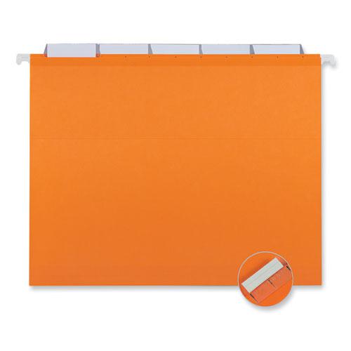 Deluxe Reinforced Recycled Hanging File Folders, Letter Size, 1/5-Cut Tabs, Assorted, 25/Box. Picture 4