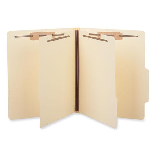 Six-Section Classification Folders, 2" Expansion, 2 Dividers, 6 Fasteners, Letter Size, Manila Exterior, 15/Box. The main picture.