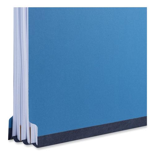 Bright Colored Pressboard Classification Folders, 2" Expansion, 2 Dividers, 6 Fasteners, Letter Size, Cobalt Blue, 10/Box. Picture 4