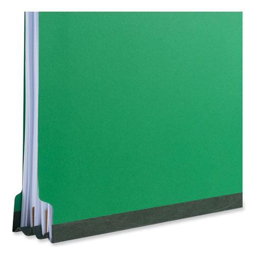 Bright Colored Pressboard Classification Folders, 2" Expansion, 2 Dividers, 6 Fasteners, Letter Size, Emerald Green, 10/Box. Picture 4