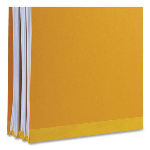 Bright Colored Pressboard Classification Folders, 2" Expansion, 2 Dividers, 6 Fasteners, Letter Size, Yellow Exterior, 10/Box. Picture 3