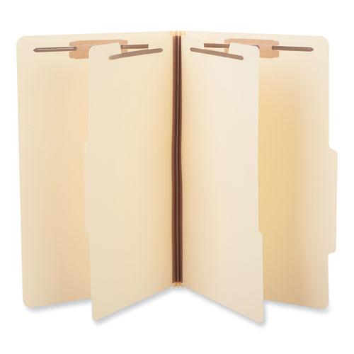 Six-Section Classification Folders, 2" Expansion, 2 Dividers, 6 Fasteners, Legal Size, Manila Exterior, 15/Box. Picture 1