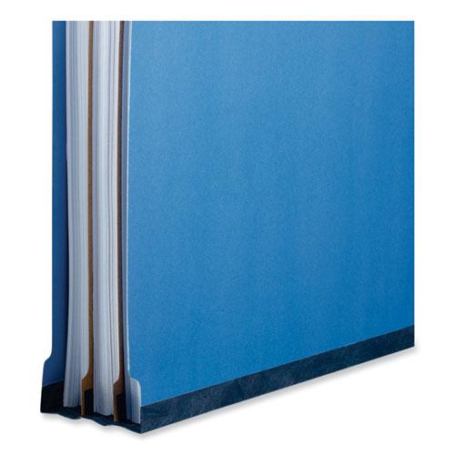 Bright Colored Pressboard Classification Folders, 2" Expansion, 2 Dividers, 6 Fasteners, Legal Size, Cobalt Blue, 10/Box. Picture 3