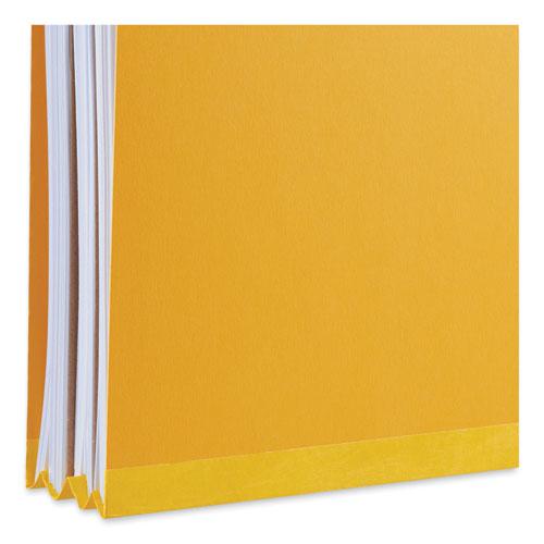 Bright Colored Pressboard Classification Folders, 2" Expansion, 2 Dividers, 6 Fasteners, Legal Size, Yellow Exterior, 10/Box. Picture 3
