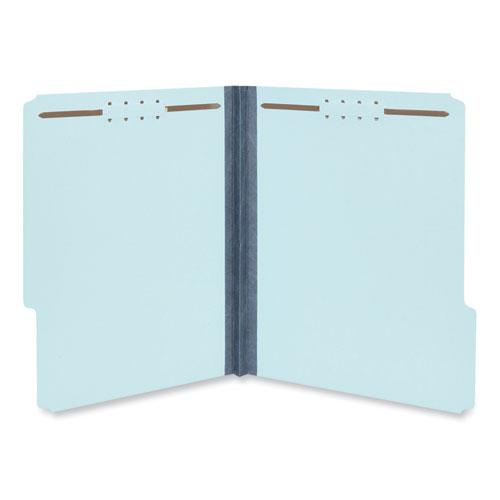 Top Tab Classification Folders, 1" Expansion, 2 Fasteners, Letter Size, Light Blue Exterior, 25/Box. Picture 1
