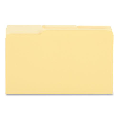 Deluxe Colored Top Tab File Folders, 1/3-Cut Tabs: Assorted, Legal Size, Yellow/Light Yellow, 100/Box. Picture 4