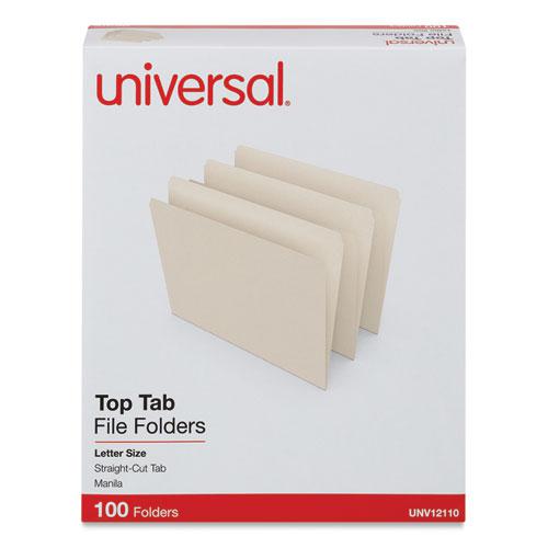 Top Tab File Folders, Straight Tabs, Letter Size, 0.75" Expansion, Manila, 100/Box. Picture 2
