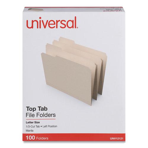 Top Tab File Folders, 1/3-Cut Tabs: Left Position, Letter Size, 0.75" Expansion, Manila, 100/Box. Picture 2