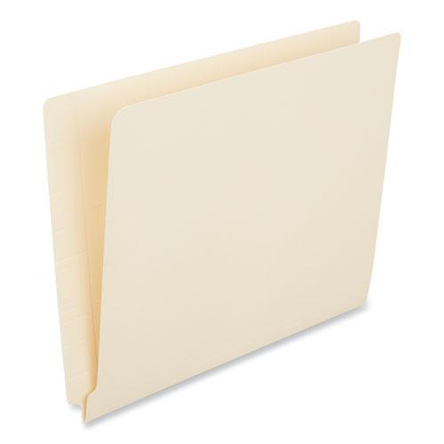 Deluxe Reinforced End Tab Folders, Straight Tabs, Letter Size, 0.75" Expansion, Manila, 100/Box. Picture 1
