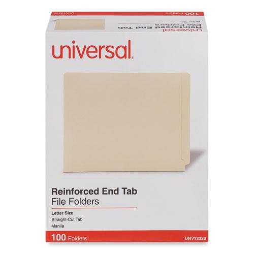 Deluxe Reinforced End Tab Folders, Straight Tabs, Letter Size, 0.75" Expansion, Manila, 100/Box. Picture 2