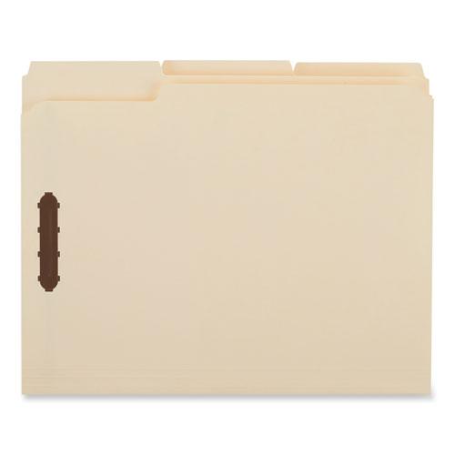 Deluxe Reinforced Top Tab Fastener Folders, 0.75" Expansion, 2 Fasteners, Letter Size, Manila Exterior, 50/Box. Picture 3