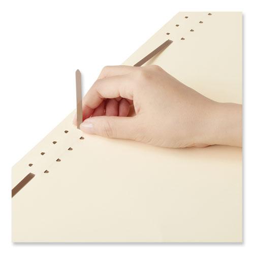 Reinforced Top Tab Fastener Folders, 0.75" Expansion, 2 Fasteners, Legal Size, Manila Exterior, 50/Box. Picture 3