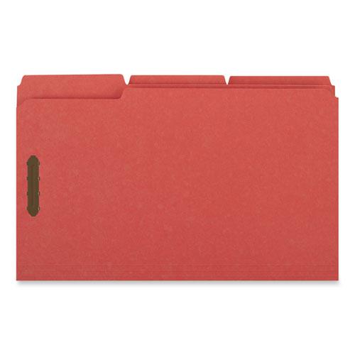 Deluxe Reinforced Top Tab Fastener Folders, 0.75" Expansion, 2 Fasteners, Legal Size, Red Exterior, 50/Box. Picture 2
