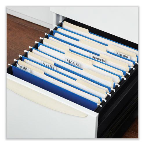 Deluxe Bright Color Hanging File Folders, Letter Size, 1/5-Cut Tabs, Blue, 25/Box. Picture 3