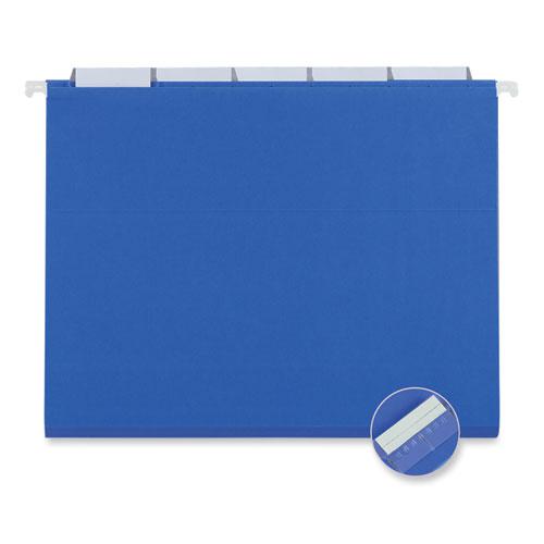 Deluxe Bright Color Hanging File Folders, Letter Size, 1/5-Cut Tabs, Blue, 25/Box. Picture 4