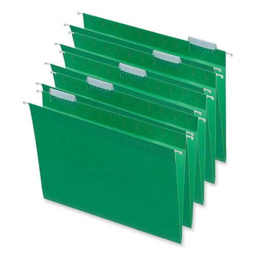 Deluxe Bright Color Hanging File Folders, Letter Size, 1/5-Cut Tabs, Bright Green, 25/Box. Picture 1