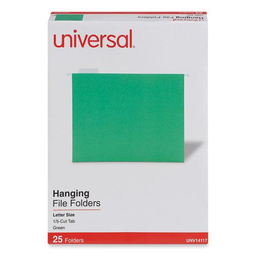Deluxe Bright Color Hanging File Folders, Letter Size, 1/5-Cut Tabs, Bright Green, 25/Box. Picture 2