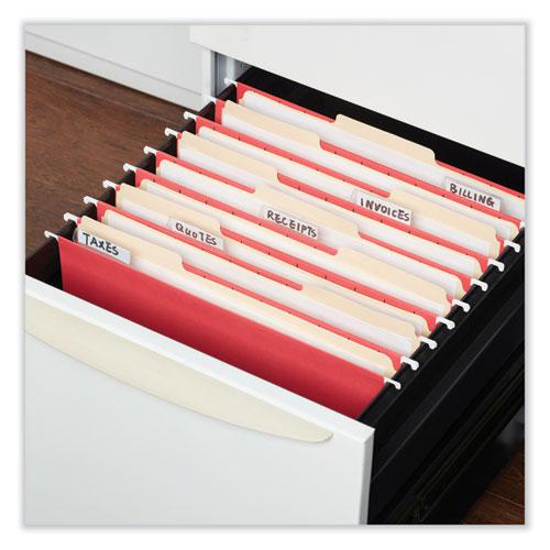 Deluxe Bright Color Hanging File Folders, Letter Size, 1/5-Cut Tabs, Red, 25/Box. Picture 3