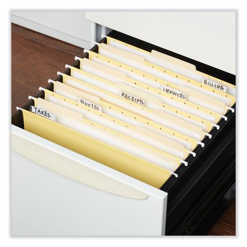 Deluxe Bright Color Hanging File Folders, Letter Size, 1/5-Cut Tabs, Yellow, 25/Box. Picture 3