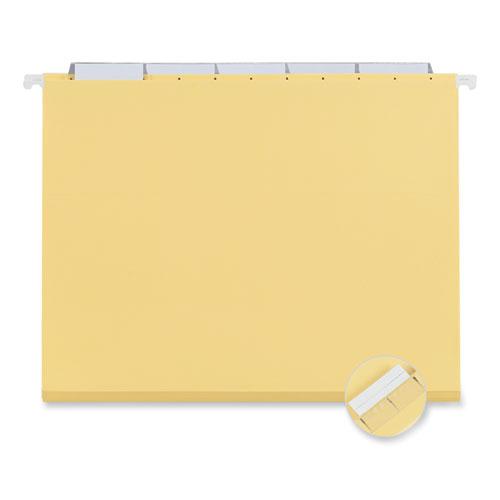 Deluxe Bright Color Hanging File Folders, Letter Size, 1/5-Cut Tabs, Yellow, 25/Box. Picture 4