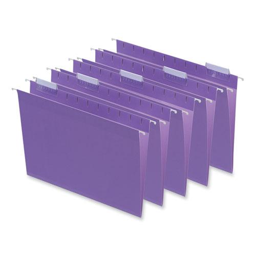 Deluxe Bright Color Hanging File Folders, Letter Size, 1/5-Cut Tabs, Violet, 25/Box. The main picture.