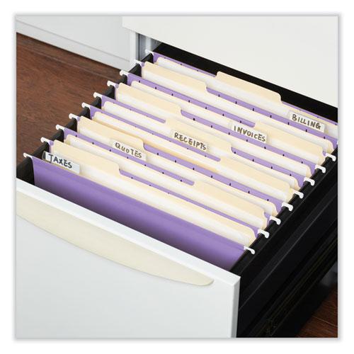 Deluxe Bright Color Hanging File Folders, Letter Size, 1/5-Cut Tabs, Violet, 25/Box. Picture 3