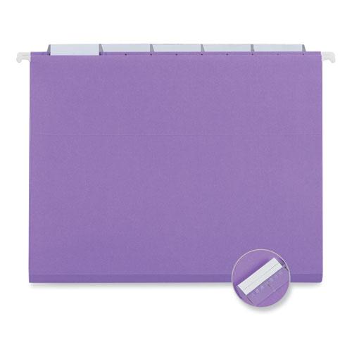 Deluxe Bright Color Hanging File Folders, Letter Size, 1/5-Cut Tabs, Violet, 25/Box. Picture 4
