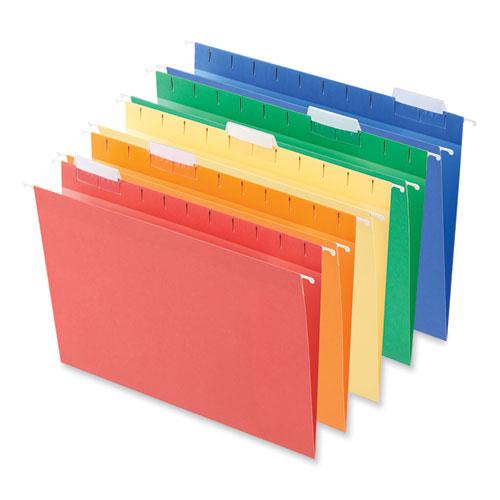 Deluxe Bright Color Hanging File Folders, Letter Size, 1/5-Cut Tabs, Assorted Colors, 25/Box. Picture 3