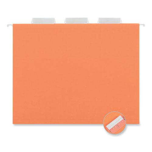 Deluxe Bright Color Hanging File Folders, Letter Size, 1/5-Cut Tabs, Orange, 25/Box. Picture 2