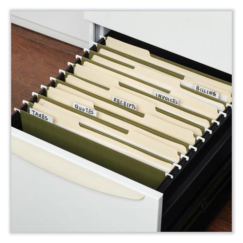 Box Bottom Hanging File Folders, 1" Capacity, Letter Size, 1/5-Cut Tabs, Standard Green, 25/Box. Picture 3