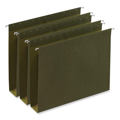 Box Bottom Hanging File Folders, 2" Capacity, Letter Size, 1/5-Cut Tabs, Standard Green, 25/Box. Picture 1