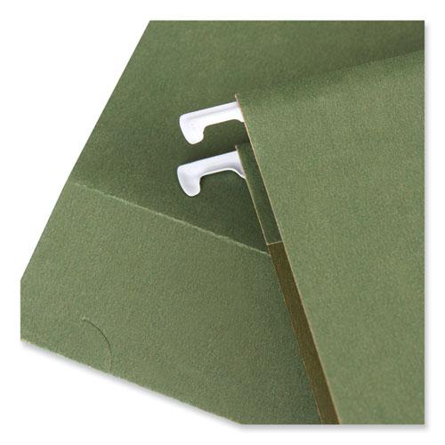 Box Bottom Hanging File Folders, 2" Capacity, Letter Size, 1/5-Cut Tabs, Standard Green, 25/Box. Picture 2