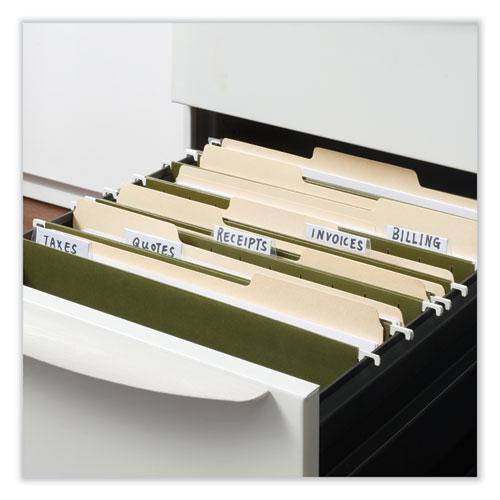 Box Bottom Hanging File Folders, 3" Capacity, Letter Size, 1/5-Cut Tabs, Standard Green, 25/Box. Picture 3