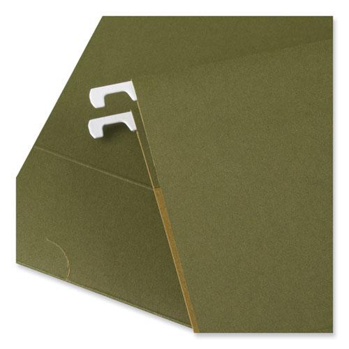 Box Bottom Hanging File Folders, 1" Capacity, Legal Size, 1/5-Cut Tabs, Standard Green, 25/Box. Picture 4
